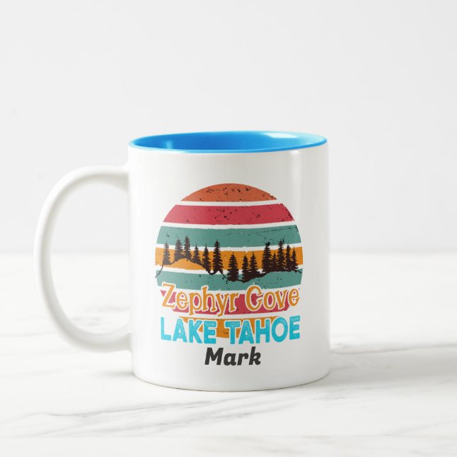 Lake Tahoe Cities Two-Tone Coffee Mug (Left)