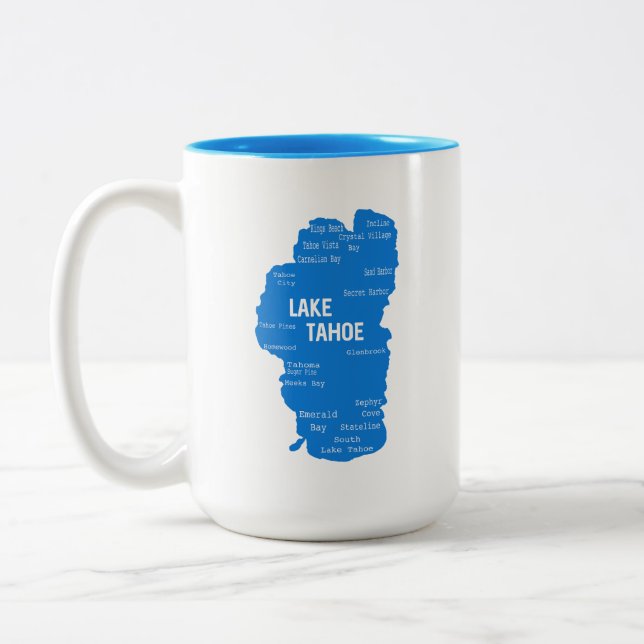  Lake Tahoe Cities Two-Tone Coffee Mug (Left)
