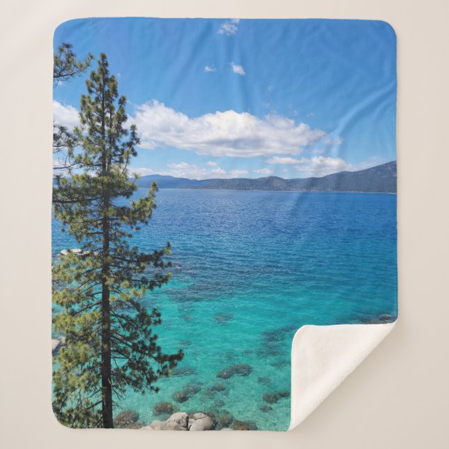 Lake Tahoe Clear Waters Sherpa Blanket (Front)