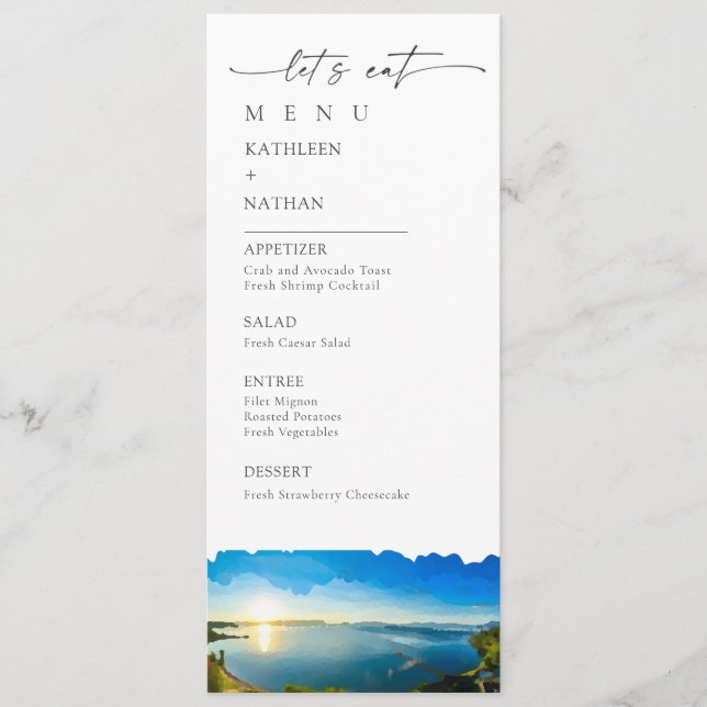 Lake Tahoe Destination Wedding Menu (Front)