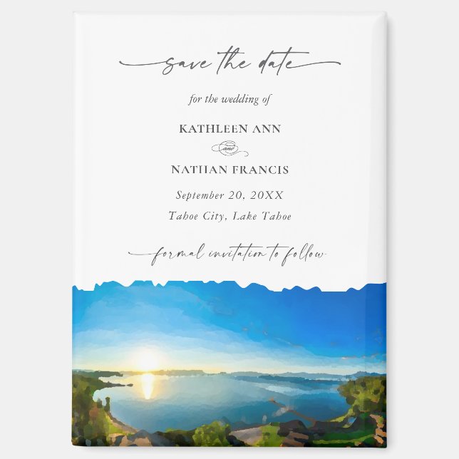 Lake Tahoe Destination Wedding Save the Date Magnet (Front)