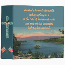 Lake Tahoe Emerald Bay Christian Binder