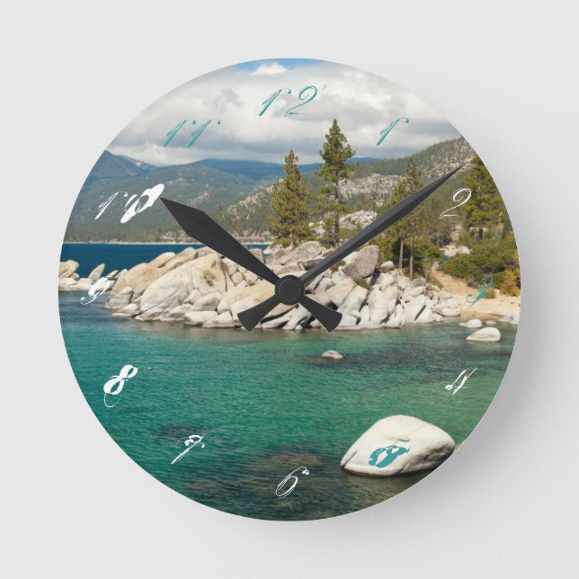 Lake Tahoe Landscape Round Clock (Front)