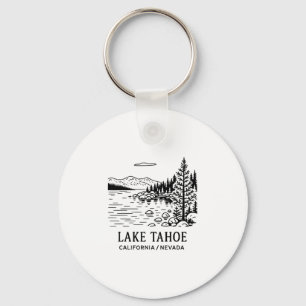 Lake Tahoe Line Drawing California Nevada Nature S Keychain