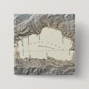 Lake Tahoe map 2 Inch Square Button