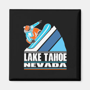 Lake Tahoe Nevada - Vintage Snowboarder  Magnet