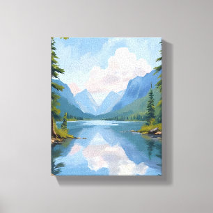 Lake Tahoe   Oil Painting Landscape Canvas Print