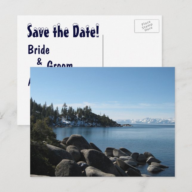 Lake Tahoe Save the Date! Announcement Postcard (Front/Back)