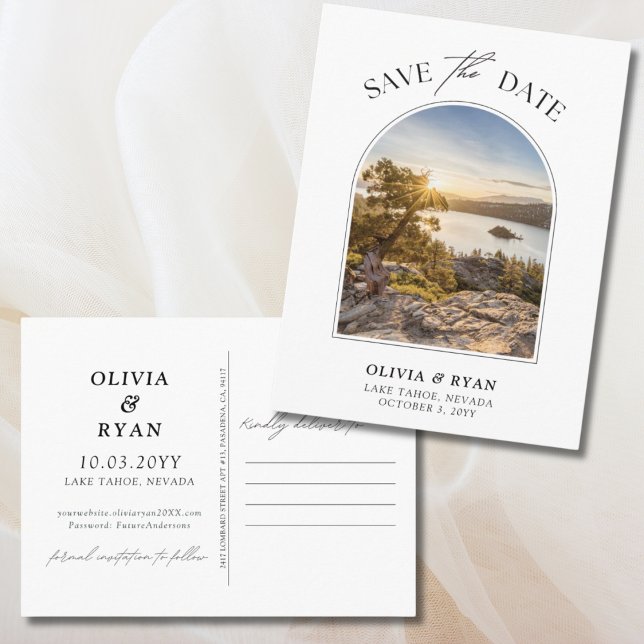 Lake Tahoe Save the Date Postcard for Weddings  (Lake Tahoe Save the Date Postcard for Weddings)
