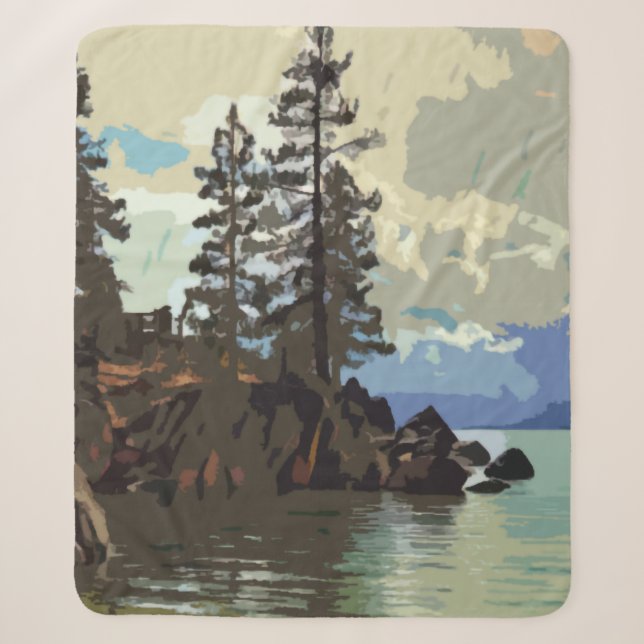 Lake Tahoe Sherpa Blanket (Front)
