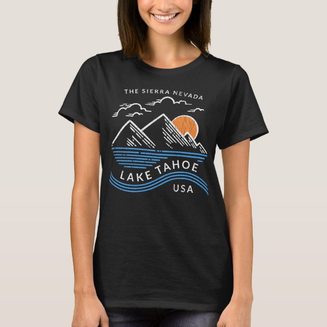 Lake Tahoe Sierra Nevada Mountain T-Shirt (Front)