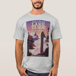 Lake Tahoe Sierra Nevada USA Snowboarding poster T-Shirt