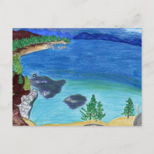 Lake Tahoe Sketch Postcard