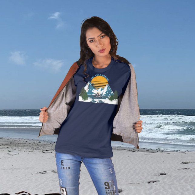 Lake Tahoe: Ski Year Round, Snow Ski and Water Ski T-Shirt (Creator Uploaded)