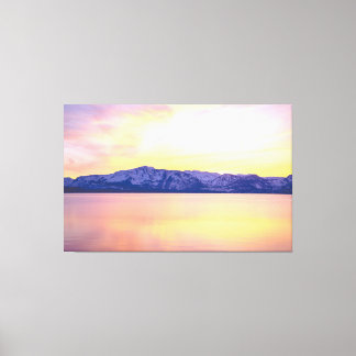 Lake Tahoe Sunset Wall Art, 60x38 Large Canvas Print