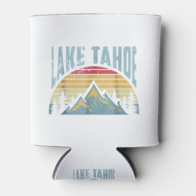 Lake Tahoe Tee - Hiking Skiing Camping Mountains R Can Cooler (Front)