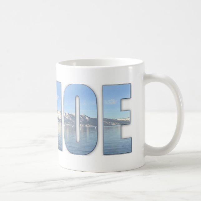Lake Tahoe Text Coffee Mug (Right)