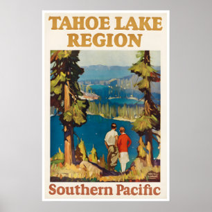 Lake Tahoe Travel Poster Vintage Art Print