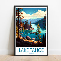 Lake Tahoe Travel Print Wall Art Lake Tahoe Wall H