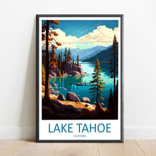 Lake Tahoe Travel Print Wall Art Lake Tahoe Wall H