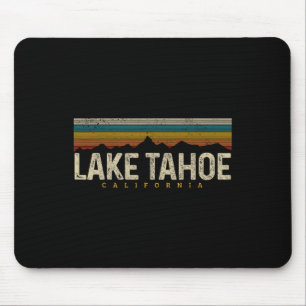 Lake Tahoe Vintage Mountains Hiking Camping Retro Mouse Pad
