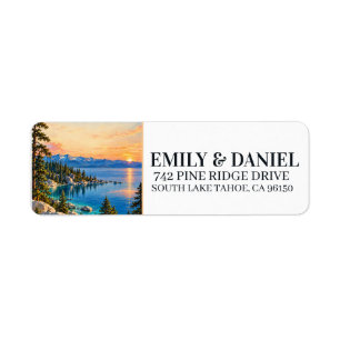 Lake Tahoe Vintage Poster Wedding Return Adress