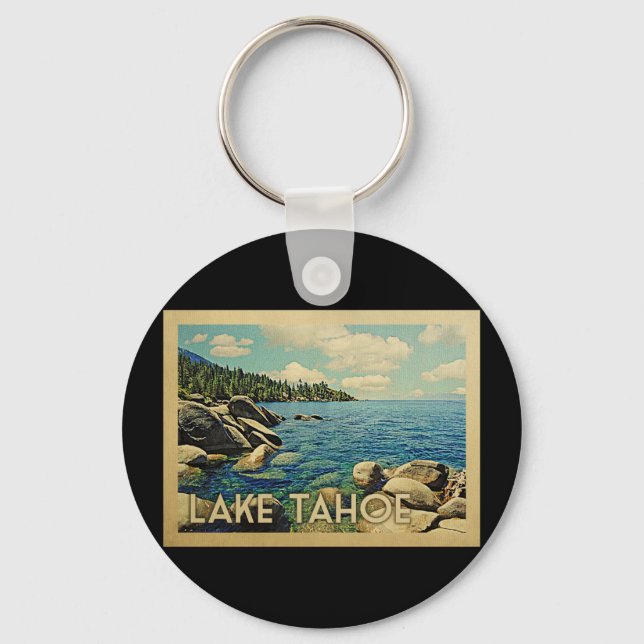 Lake Tahoe Vintage Travel Keychain (Front)