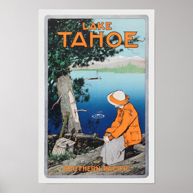 Lake Tahoe Vintage Travel Poster 1923 (Front)