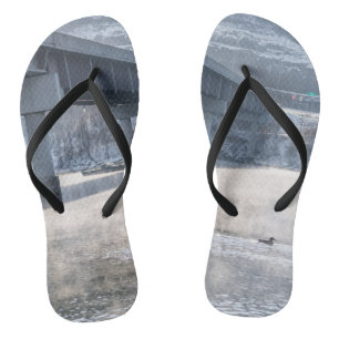 Lake Taneycomo Foggy Winter Fishing Flip Flops