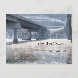 Lake Taneycomo Foggy Winter Fishing Get Well Soon Postcard
