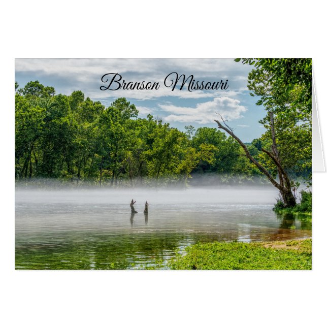 Lake Taneycomo Summer Fog Greeting Card (Front Horizontal)