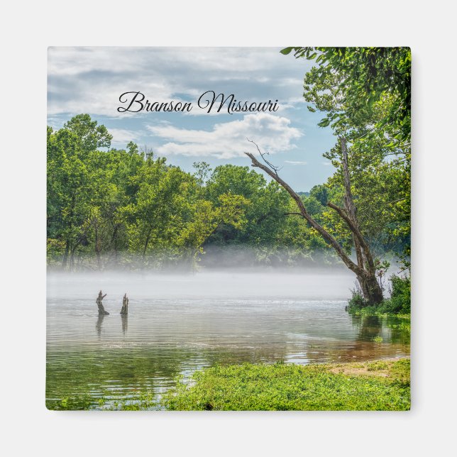 Lake Taneycomo Summer Fog Square Magnet (Front)