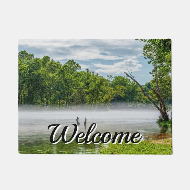 Lake Taneycomo Summer Fog Welcome Doormat (Front)