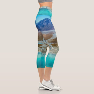 Lake Tekapo and Southern Alps, New Zealand Capri Leggings