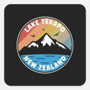 Lake Tekapo - New Zealand Vintage Square Sticker