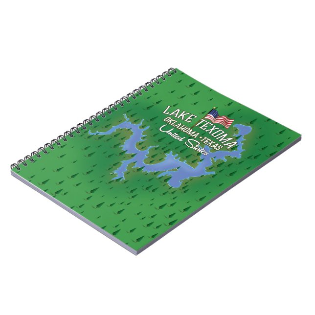 Lake Texoma USA map. Notebook (Left Side)