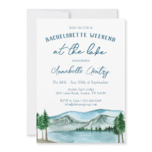 Lake Themed Bachelorette Itinerary Invitation