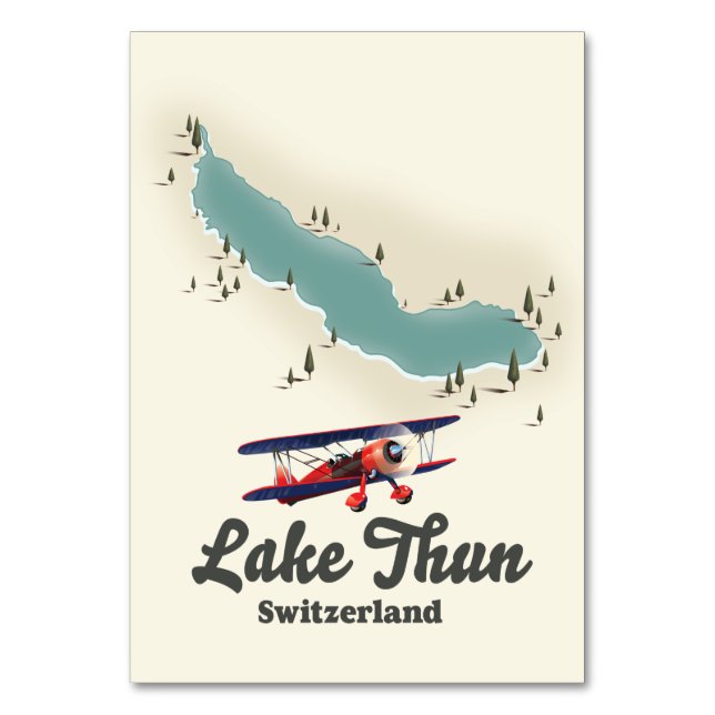 Lake Thun Switzerland map Table Number (Front)