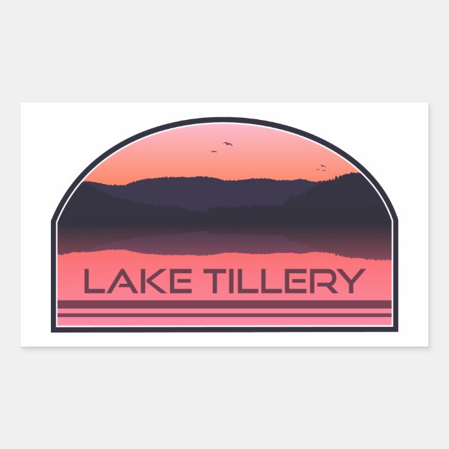 Lake Tillery North Carolina Red Sunrise Sticker (Front)