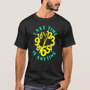 Lake Time Clock Summertime Fun Great Lakes Boating T-Shirt
