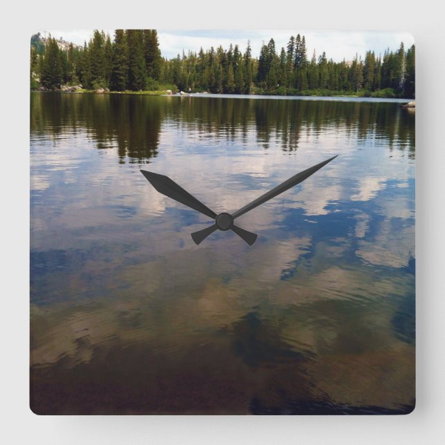 Lake Time! Square Wall Clock (Front)