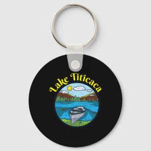 Lake Titicaca Clothing Peru Retro Boating Keychain
