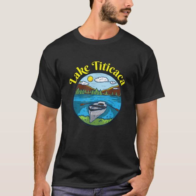 Lake Titicaca Clothing Peru Retro Boating T-Shirt (Front)