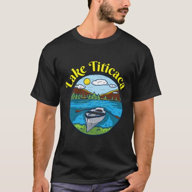 Lake Titicaca Clothing Peru Retro Boating  T-Shirt (Front)