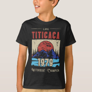 Lake Titicaca Motorboat Champion 1979 Sunset T-Shirt