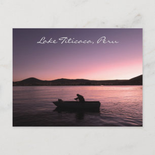 Lake Titicaca Sunset in Peru Postcard