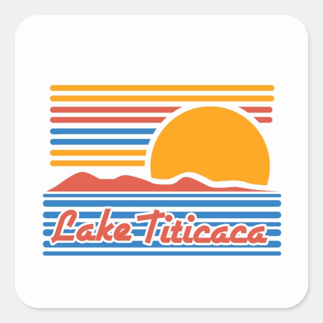 Lake Titicaca Vintage Design Family Vacation Square Sticker (Front)