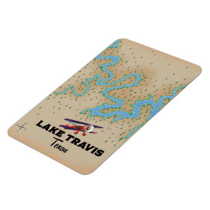 Lake Travis Texas map Magnet