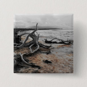 Lake Tyrrell Natural Forces 2 Inch Square Button