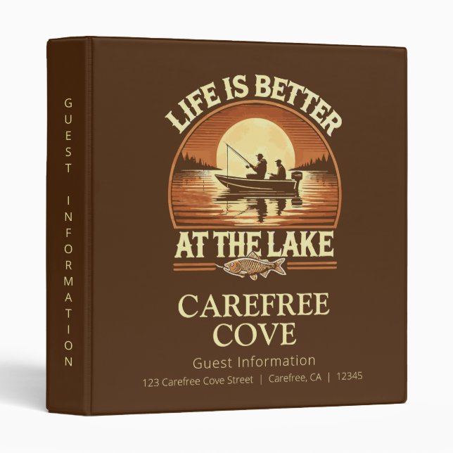 Lake Vacation Rental Guest Information Binder (Front/Spine)
